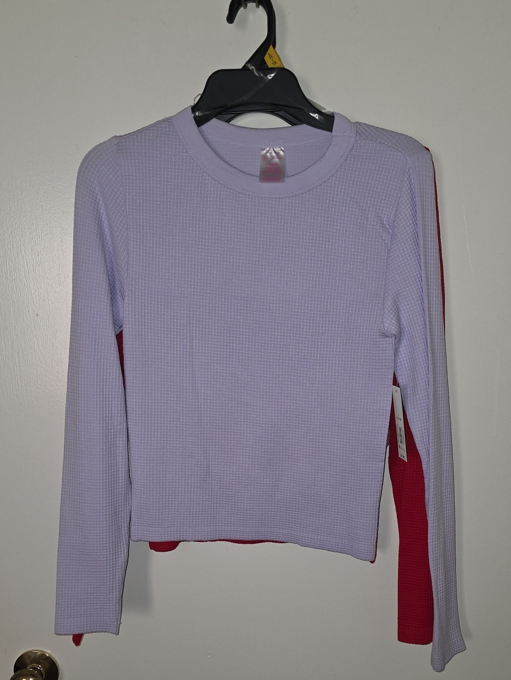 No Boundaries Lilac Waffle Long-Sleeve Tee